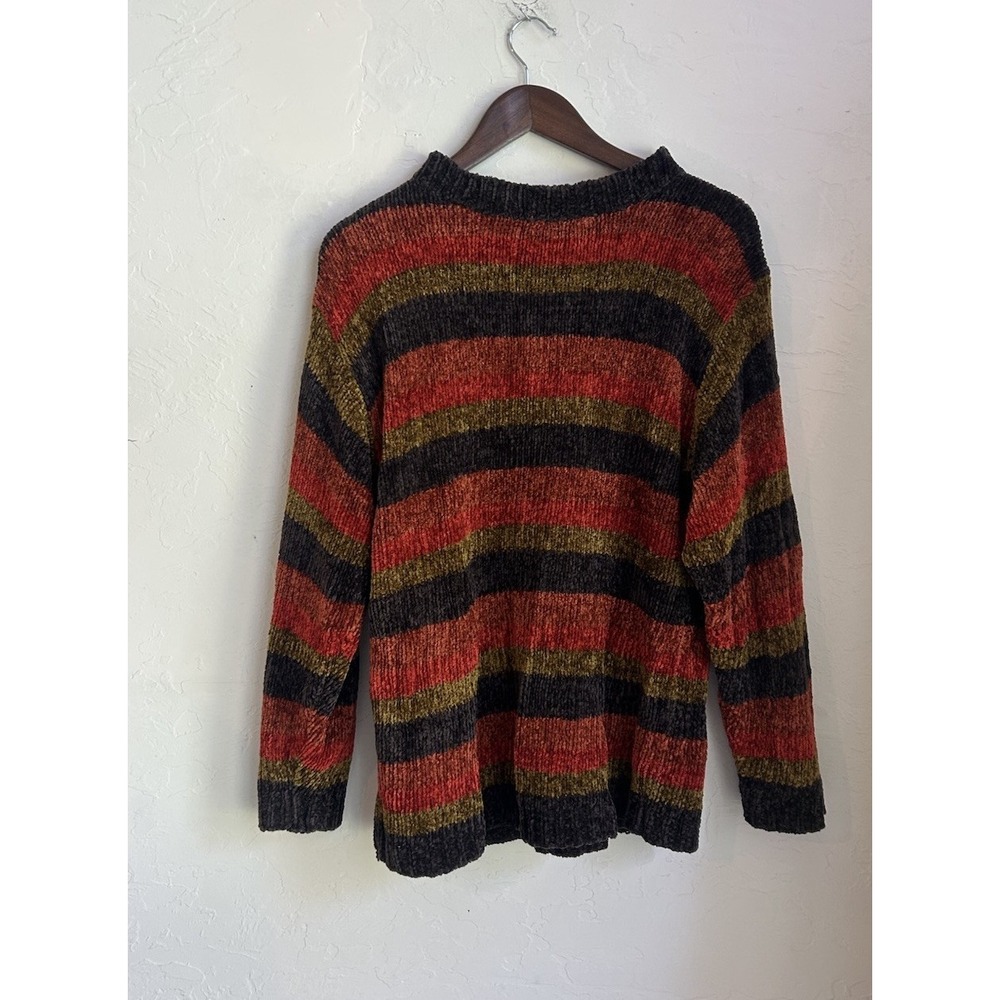 Vintage 90s Trendy Looks Striped Grunge Sweater M Oversized Fall‎ Halloween